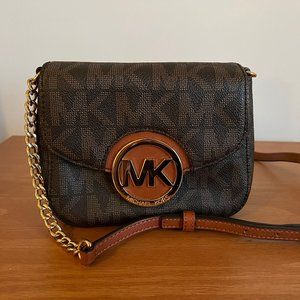 Michael Kors Classic Brown Monogram Flap Crossbody